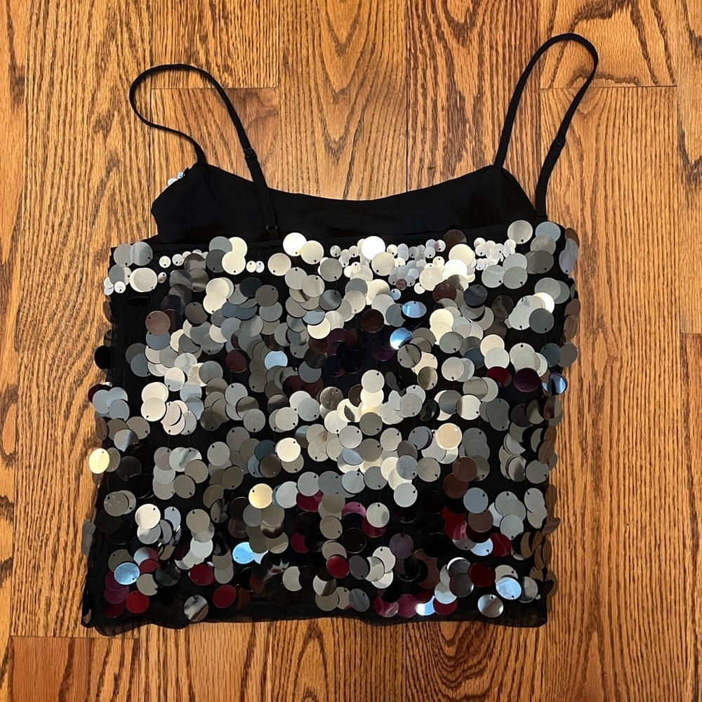 NWOT- Skies are Blue Sequin Cami Top- Size Small - Picture 6 of 9